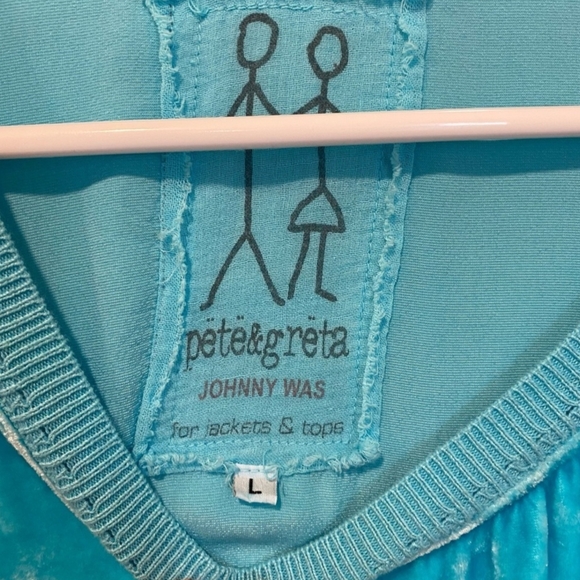 Johnny Was Turquoise Panne Velvet Women's Top - Picture 4 of 16